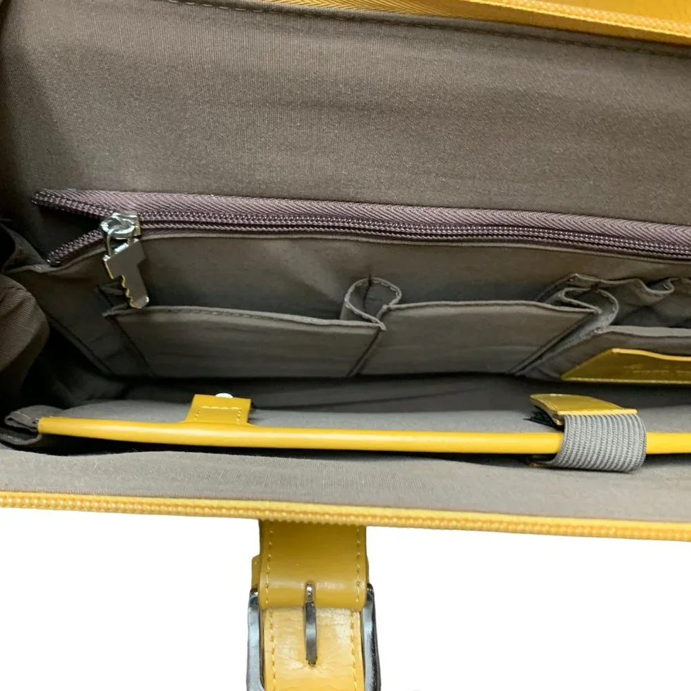 JACK GEORGES Milano Madison Avenue Mustard Leather Large‎ Business Tote
